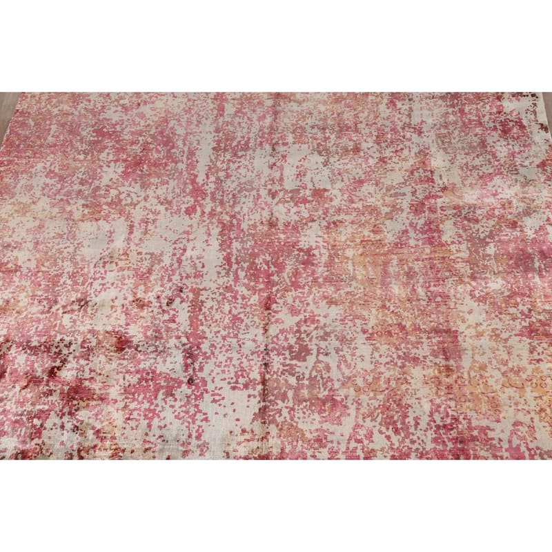 All-Over Modern Abstract Area Rug Hand-Knotted Wool Carpet - 8'5"x 9'11"