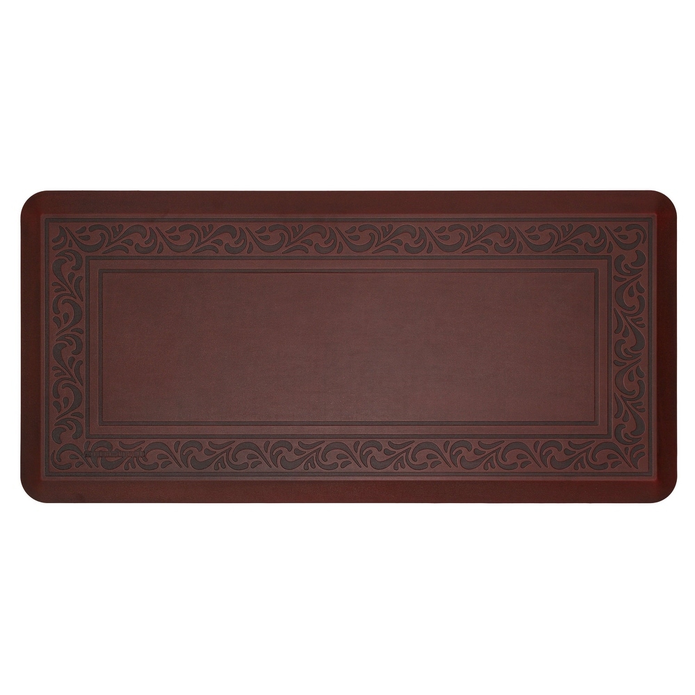 J&V Textiles 24 x 36 Embossed Anti-Fatigue Kitchen Mat in Brown