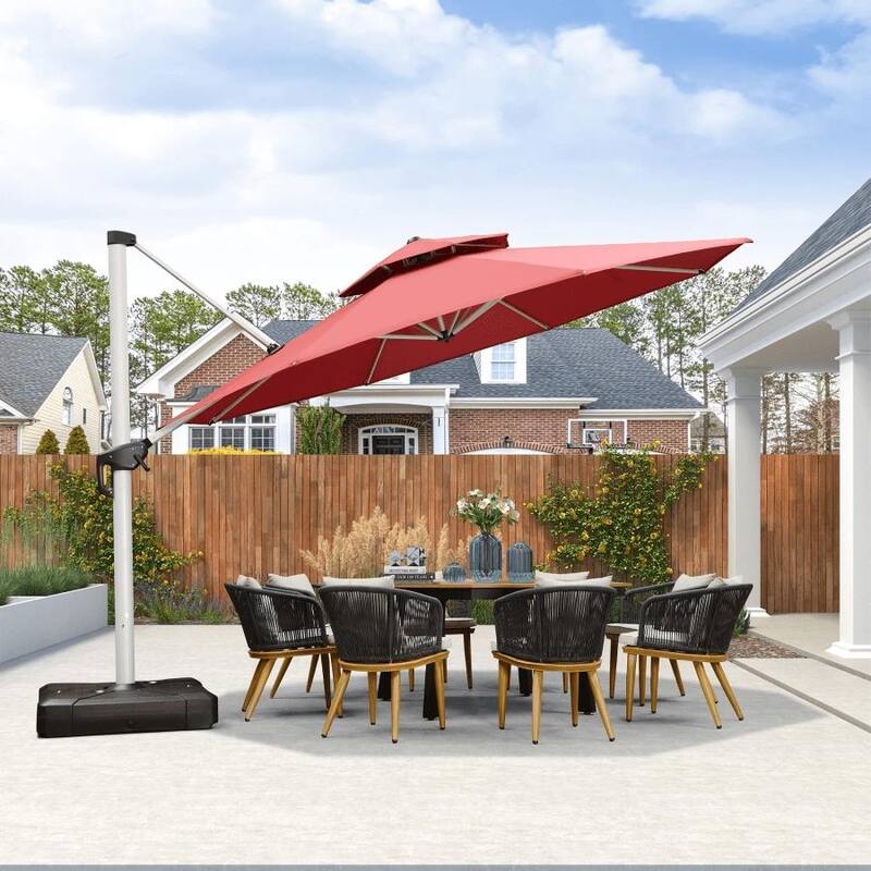 PURPLE LEAF 13 ft Round Offset Hanging Patio Umbrella