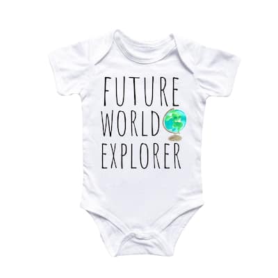 Future World Traveler Globe - Baby Boy Girl Clothes Infant Bodysuit Funny Cute Newborn