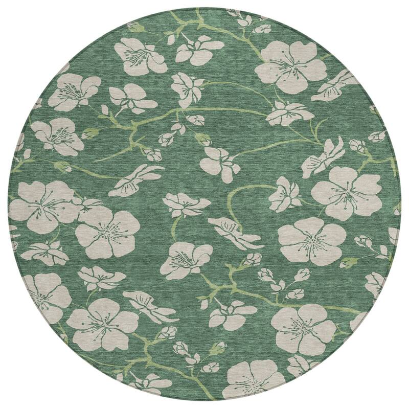 HomeRoots Floral Transitional Rectangle Outdoor Rug