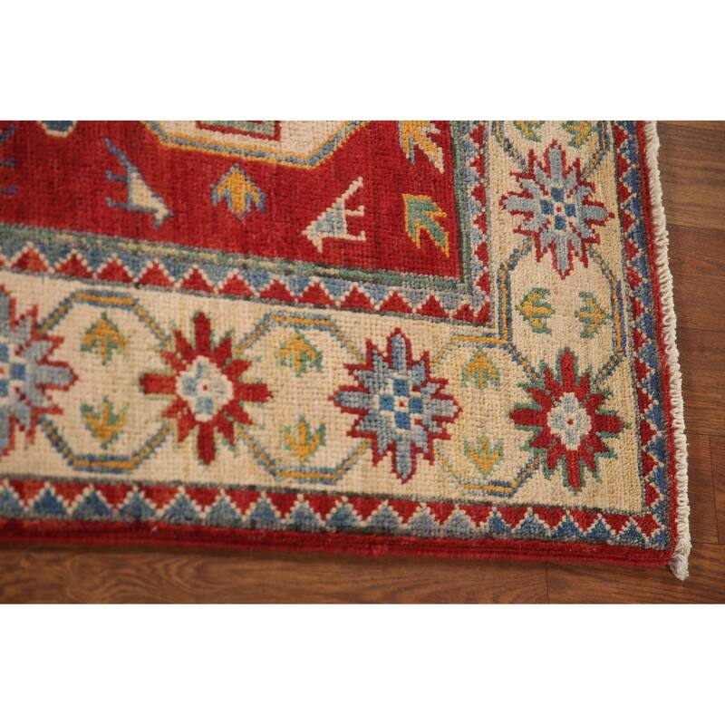 Red Kazak Accent Rug Handmade Traditional Oriental Wool Carpet - 2'7"x 4'0"