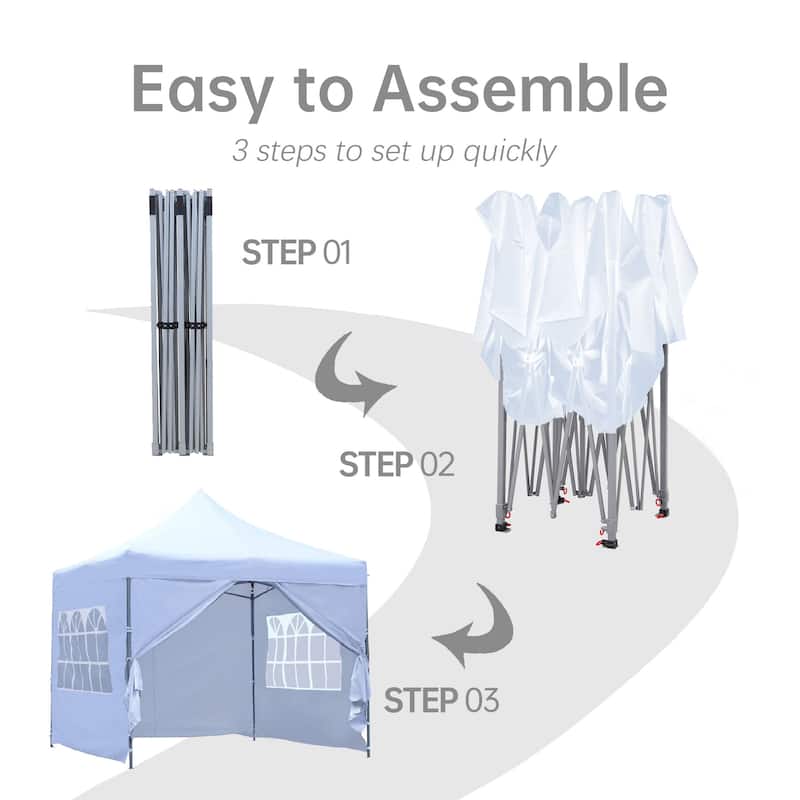 Ainfox 10x10 Ft Outdoor Pop-up Canopy Tent with Removable Sidewalls