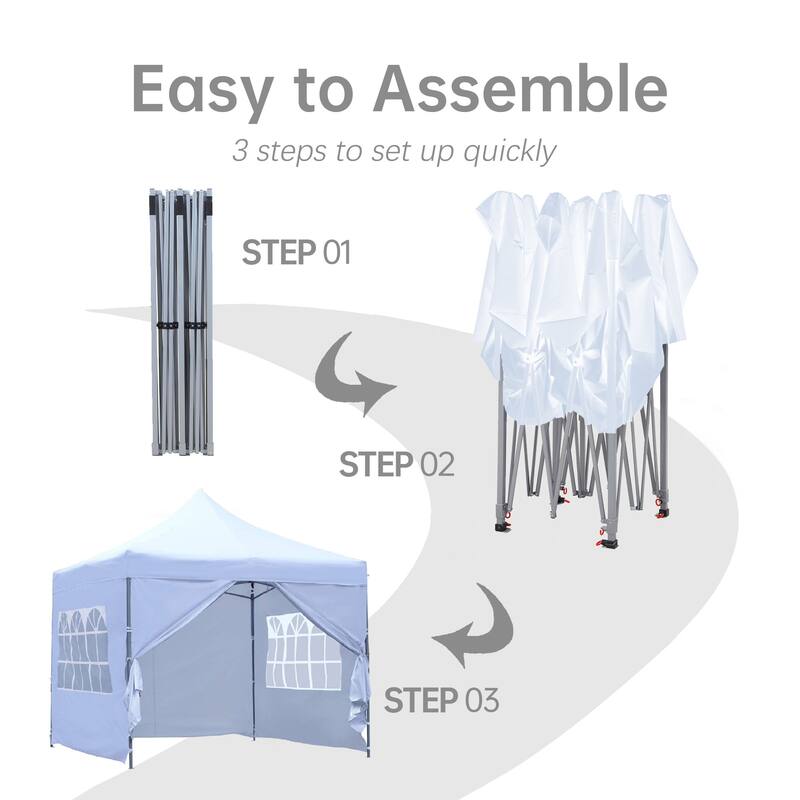 Ainfox Ourdoor Pop-up Canopy Tent with 4 Removable Sidewalls and 4 Transparent Windows
