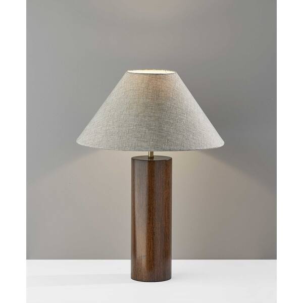 Canopy Walnut Wood Block Table Lamp Canopy Walnut Wood Block Table Lamp