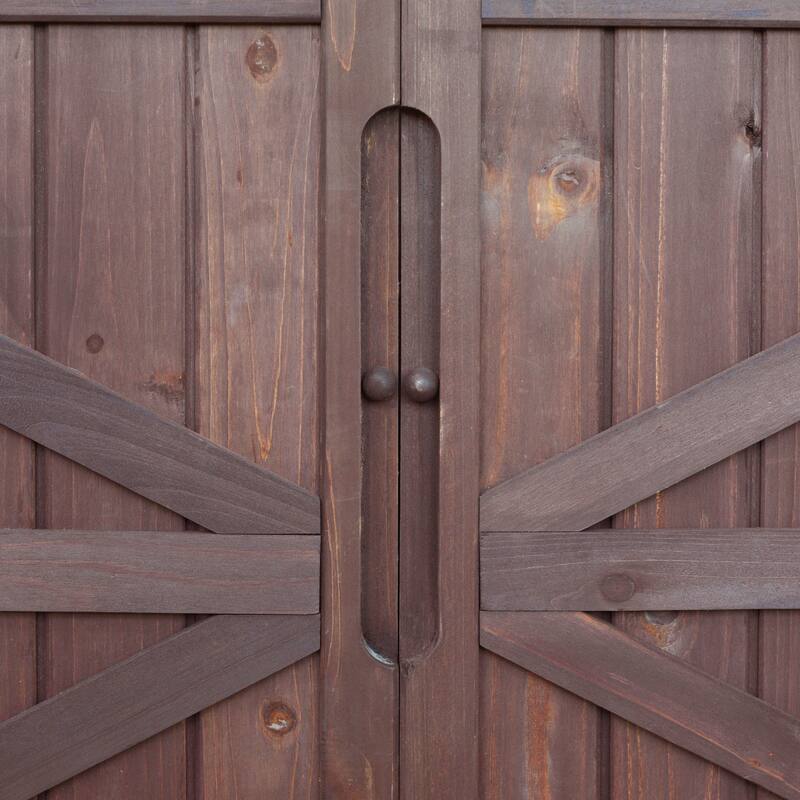 39.4" Outdoor Kitchen Island on Wheels with Stainless Table Top, Outdoor Kitchen Cabinet with Adjustable Shelves
