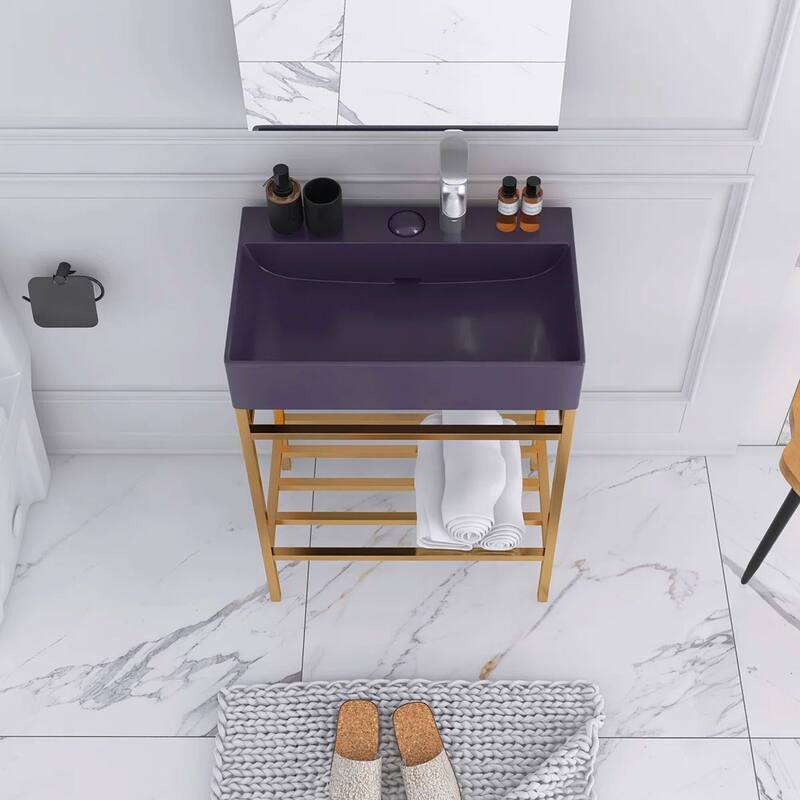 24" Freestanding Bathroom Vanity with Ceramic Sink - 23.62'' x13.98'' x 33.46''