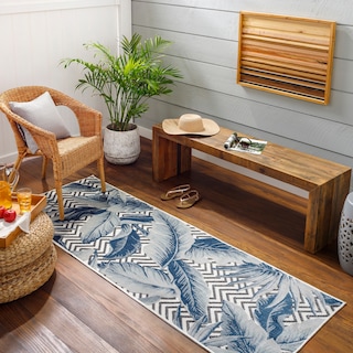 Livabliss Cabo Indoor/ Outdoor Chevron Tropical Area Rug