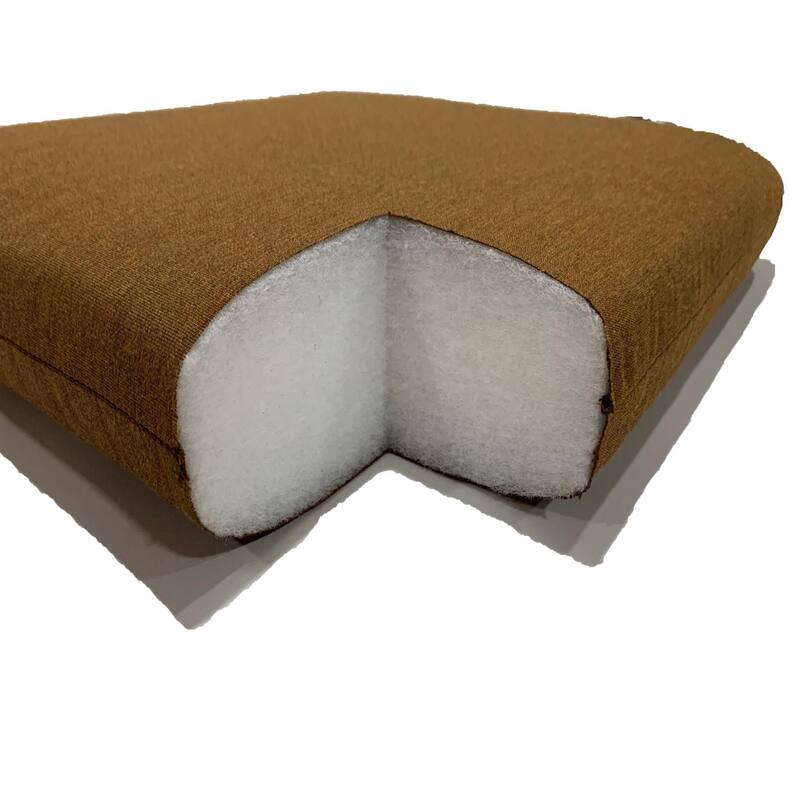 Sunbrella Solid Fabric 1-Piece Indoor/Outdoor Wicker Seat Pad Cushion, 19.5"W x 19.5"L