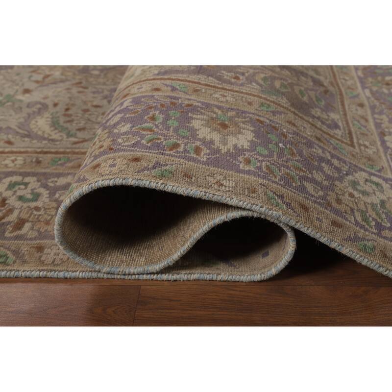 Traditional Tabriz Persian Vintage Area Rug Handmade Wool Carpet - 7'10" x 10'7"