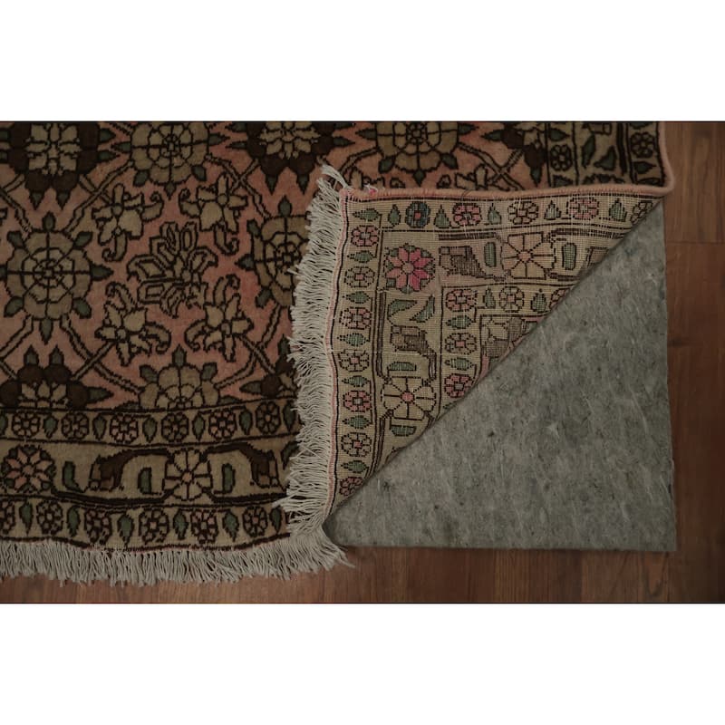 Hand Knotted Oriental 100% Wool Carpet Traditional All-Over Pink Varamin Area Rug - 5' 0'' X 3' 6''