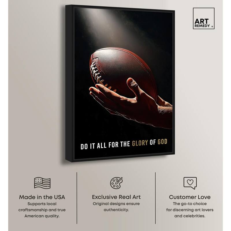 Glory of God Football Canvas by Art Remedy