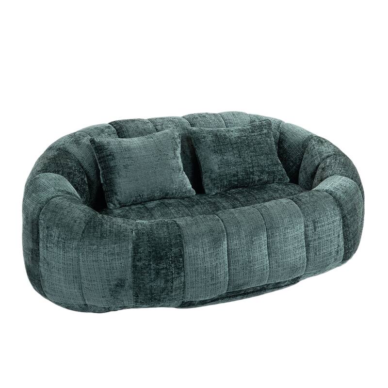 HOMEFUN Chenille Upholstered Durable Comfort Lounger High Back Bean Bag Loveseat Sofa