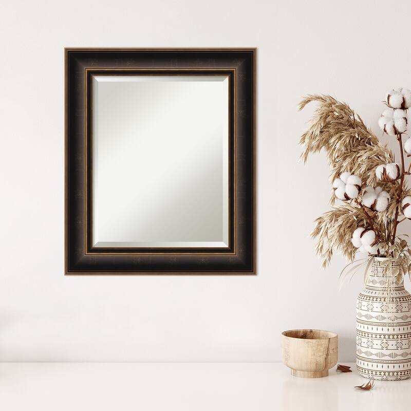 Villa Oil Rubbed Bronze Beveled Wood Framed Wall Mirror - Villa Oil Rubbed Bronze