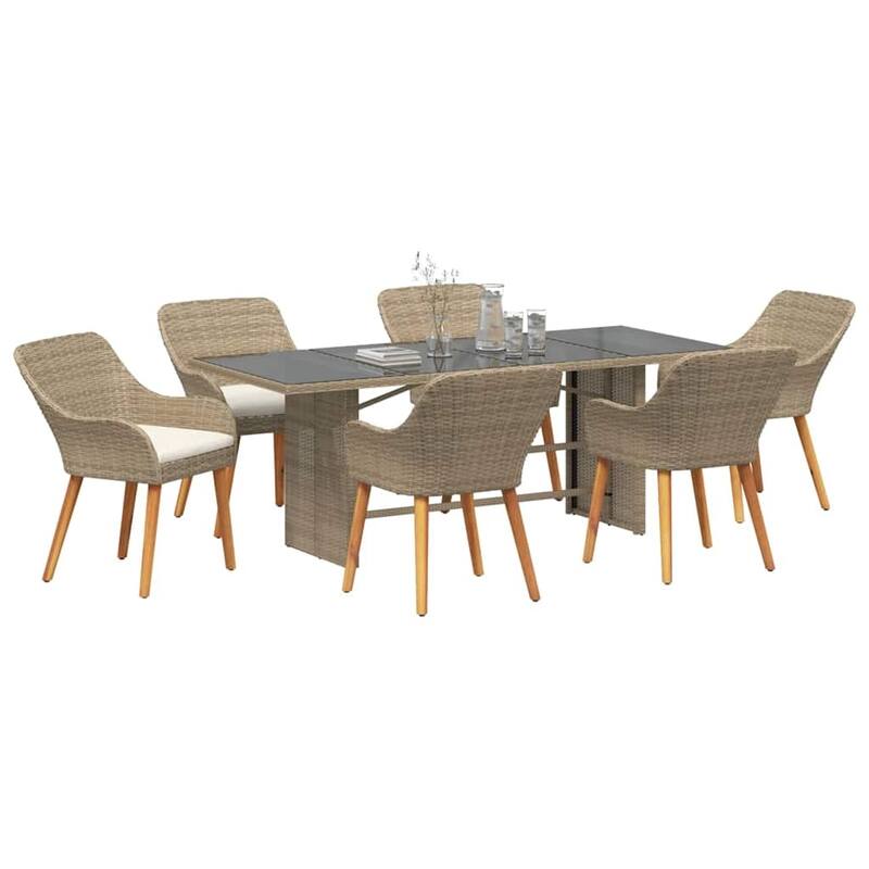 vidaXL Garden Dining 7/9 pcs poly rattan - 74.8 x 31.5 x 29.1