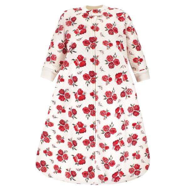 slide 1 of 1, Hudson Baby Infant Girl Premium Quilted Long Sleeve Sleeping Bag and Wearable Blanket, Red Rose 12-18 Months - Red Rose