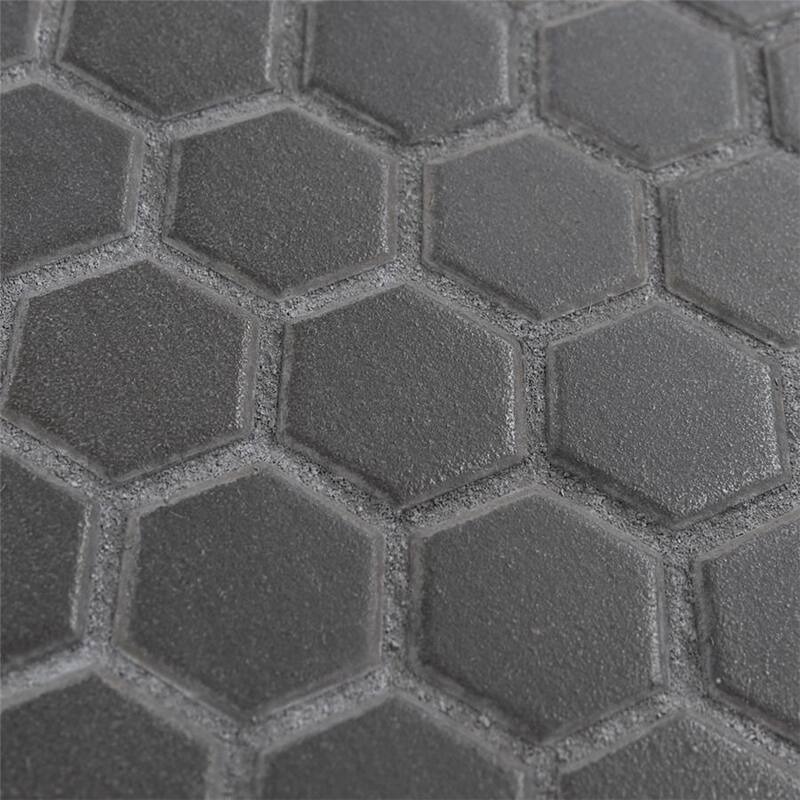 Merola Tile Gotham 1" Hex Black 10-1/4" x 11-3/4" x 5 mm Porcelain Unglazed Mosaic Tile