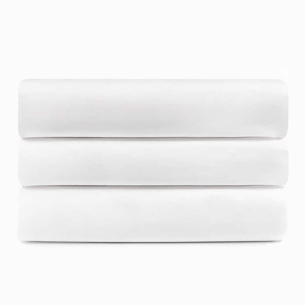 Superior Cotton Blend Hotel Quality White Fitted Sheet Set of 3