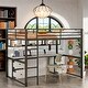 preview thumbnail 10 of 17, Bunk Wooden Children'S Bed With Stairs, Storage Space, Charging Station Grey