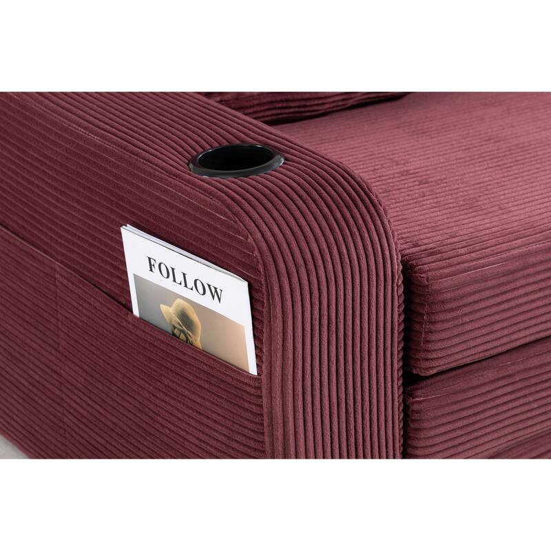 Convertible Sofa Bed, Expandable double Sofa Bed, 2 in 1 Convertible Sofa Bed, Fold Out Floor Couch with Pillows