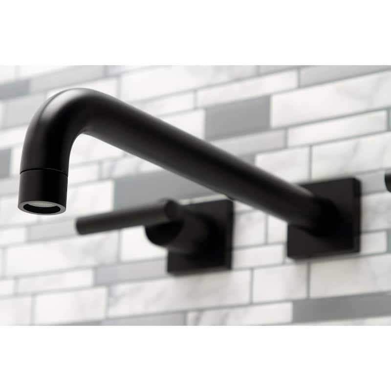 Kingston Brass Manhattan Wall Mounted Roman Tub Filler with Square