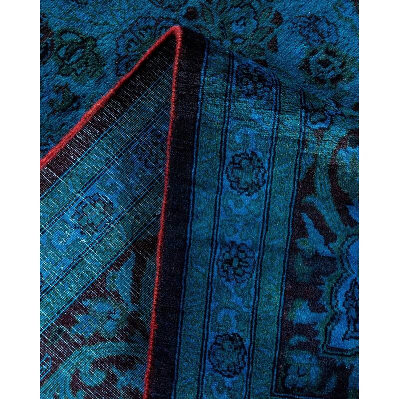 Overton Hand Knotted Wool Vintage Inspired Modern Contemporary Overdyed Red Area Rug - 8' 2" x 10' 2"