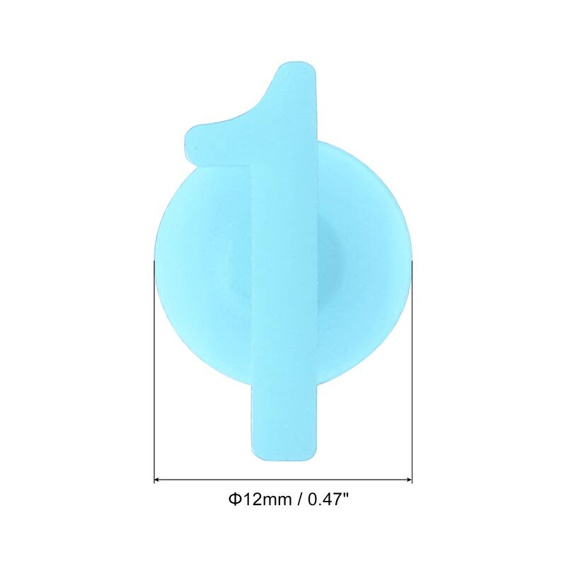 14Pcs Wine Glass Charm Silicone Wine Glass Markers Number 0-9/Symbols - 5 CM - Light Blue