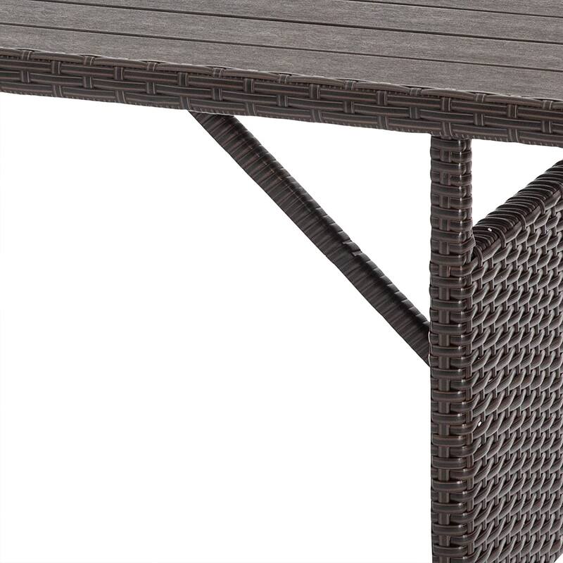 AECOJOY Outdoor Rectangle Wicker Dining Table