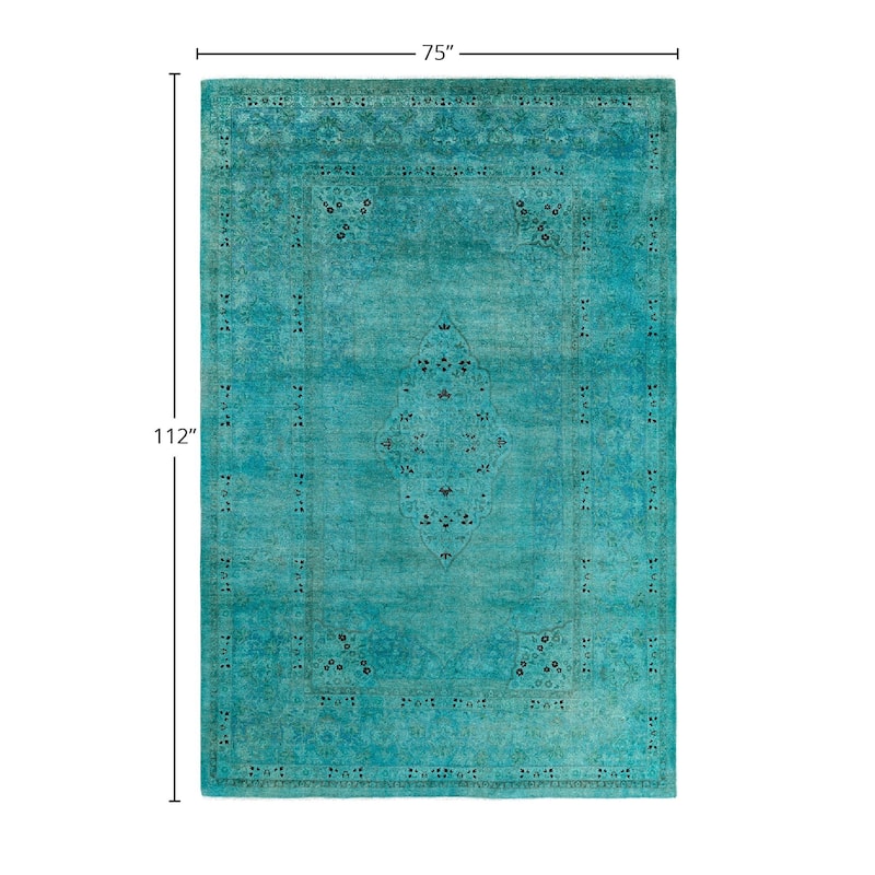 Contemporary Overdyed Wool Hand Knotted Area Rug - 6' 3" x 9' 4"