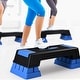 preview thumbnail 1 of 12, Aerobic Exercise Stepper Trainer with Adjustable Height - 28"-30" x 11" x 5"-9" (L x W x H) Blue