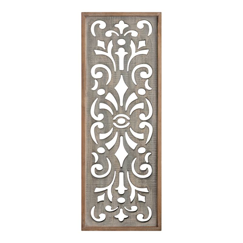 Kate and Laurel Palmares Wood Wall Art Plaque - 12x31.5