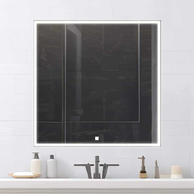 AQUADOM Edge 30" Led Lighted Mirror for Bathroom with Defogger, Touch Control. - 30"x32"x1.5"
