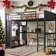 preview thumbnail 12 of 30, Black Twin XL/ Full XL/ Queen Loft Bed with Wardrobe,Kids Bed with Workstation and Storage for Bedroom Queen