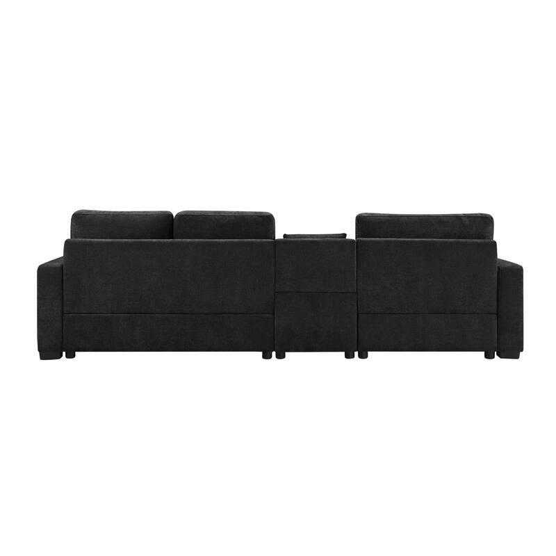 Roomfitters Modern Modular Sofa Couch with Storage Armrest and Center Console, 111 Inch