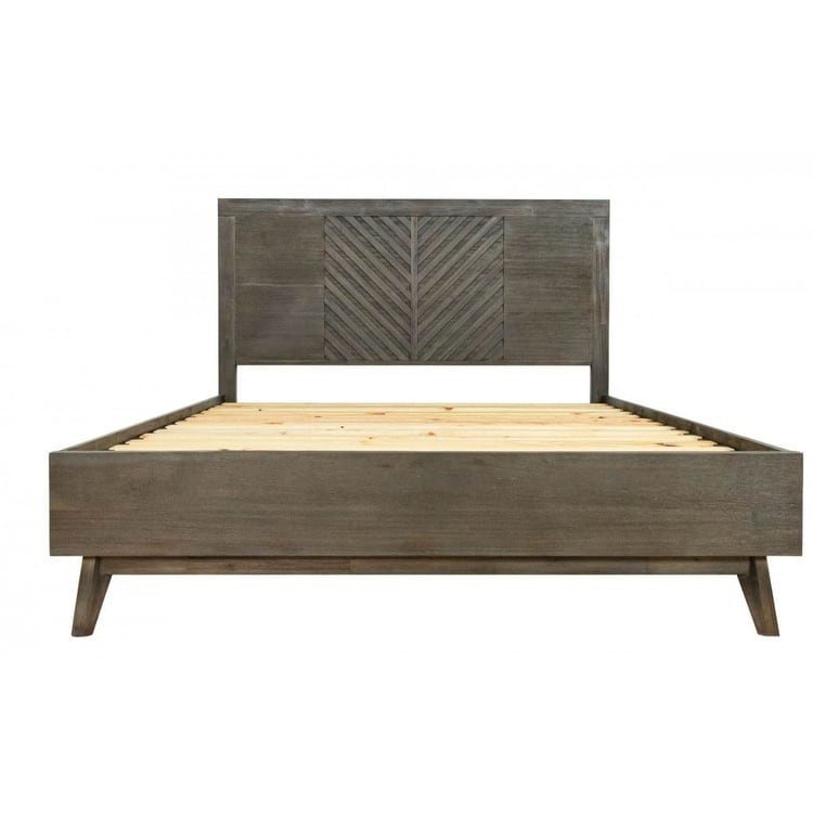 Modrest Daisy Mid-Century Dark Acacia Bed