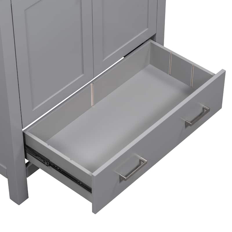 Roomfitters 30" Bathroom Vanity with Undermount Sink, Solid Wood Frame, 2 Soft-Close Doors and Drawer