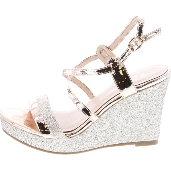 rose gold wedge heels