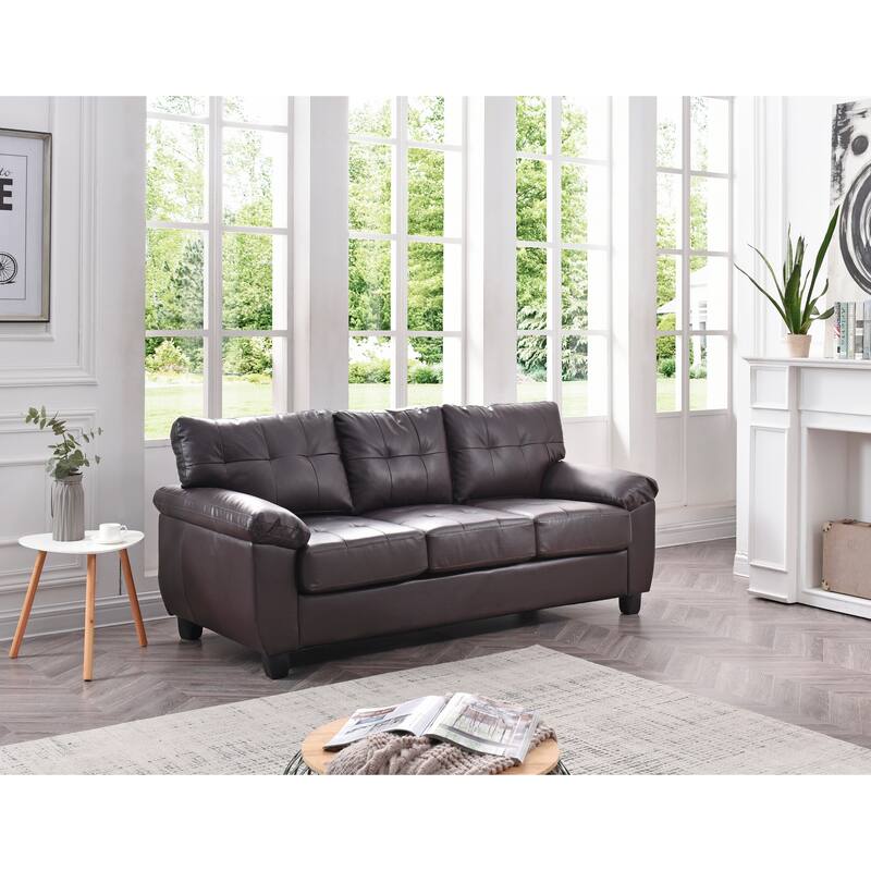 Cappuccino PU Sofa, 78x33x35 inches - Multi-Color
