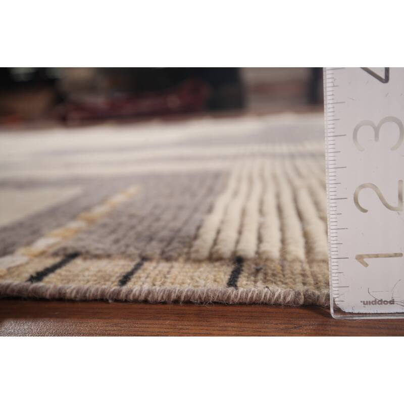 Earth Tone Moroccan Modern Area Rug Hand-Knotted Wool Carpet - 6'0"x 9'9"