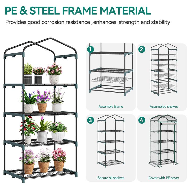 Moasis Growing Rack, Mini Greenhouse with Lights