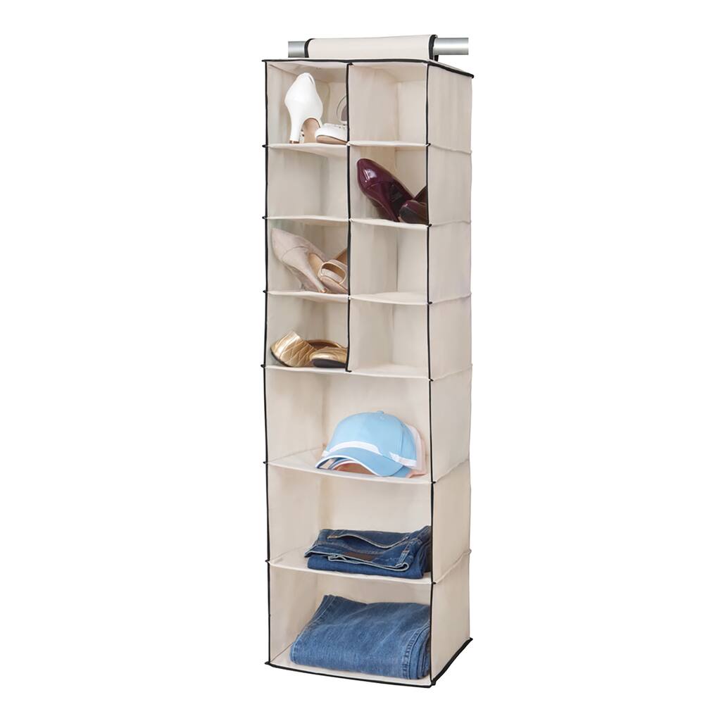 8 Shoe Pocket and 3 Shelf Hanging Organizer - 14" x 11" x 48"