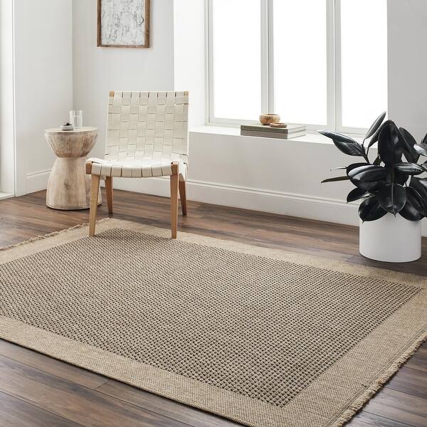 Artistic Weavers Mirage Outdoor Country Farmhouse Area Rug - Tan/Black - 5'3" x 7'