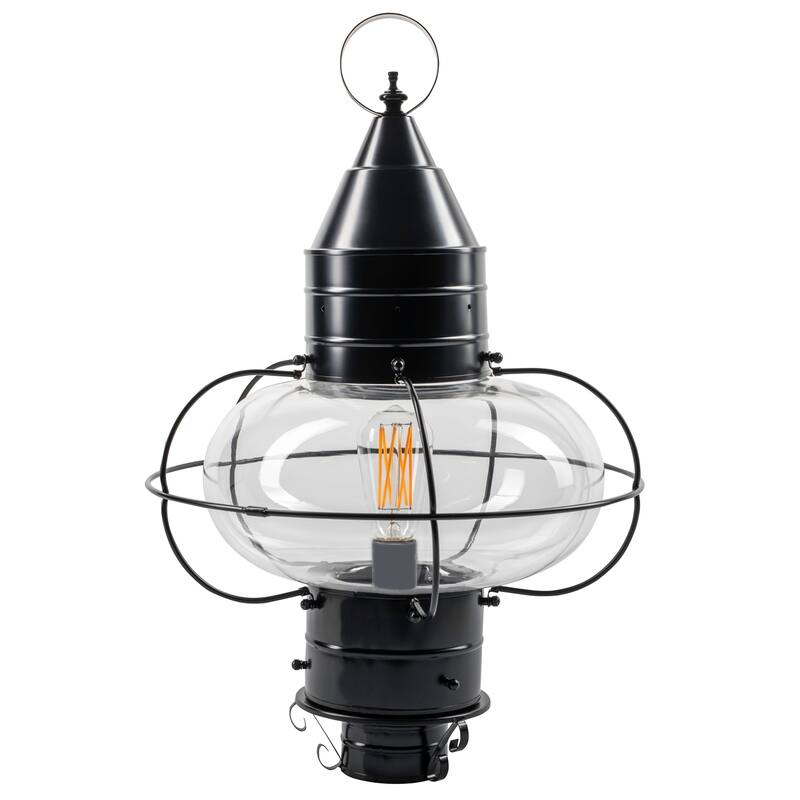 Elk Home Classic Onion Outdoor Post Light - Gun Metal with Clear Glass