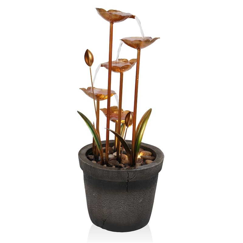 Copper Tiered Flower Fountain