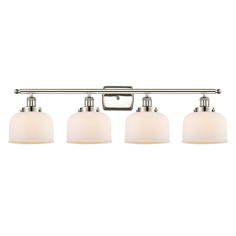 Innovations Lighting Ballston Urban Bell - 4 Light 38" Bath Vanity Light - Polished Nickel/Matte White
