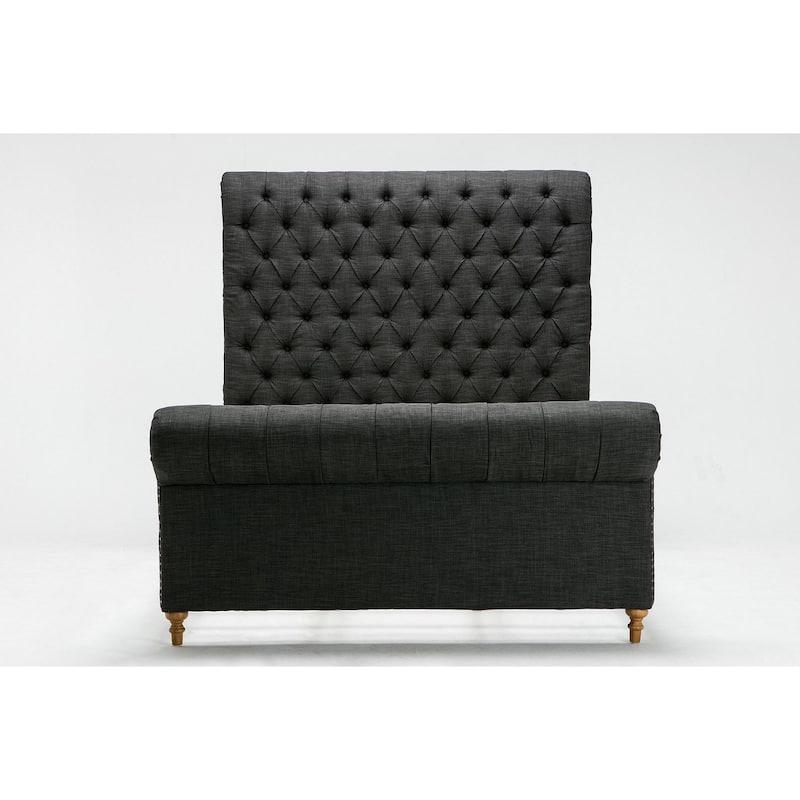 Manhattan Comfort Upholstered Mid Century Empire Bed