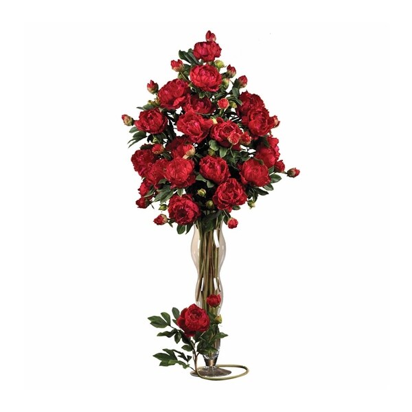 Nearly Natural 38.5" Peony with Leaves Stem - Set of 12