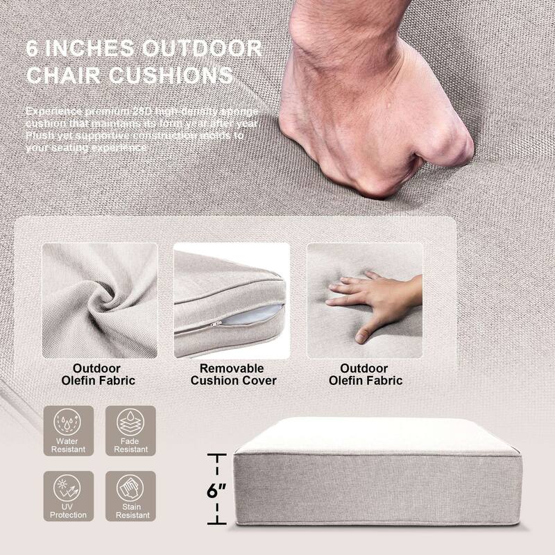 Pocassy Patio Swivel Chairs with 43 inch Fire Pit Table Set