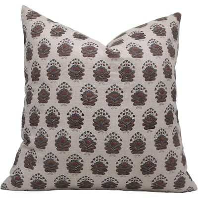 Fabdivine Linen Square Block print pillow Cover