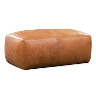 Poly & Bark Denver Leather Ottoman - Full Grain Genuine Italian Leather
